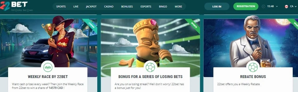 22Bet promotions